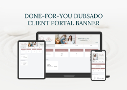 screenshot of Dubsado client portal banner used as a featured image for the Done-For-You Dubsado Client Portal Banner blog post