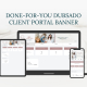 screenshot of Dubsado client portal banner used as a featured image for the Done-For-You Dubsado Client Portal Banner blog post