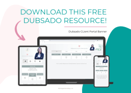 dubsado client portal banner multiple devices mockup